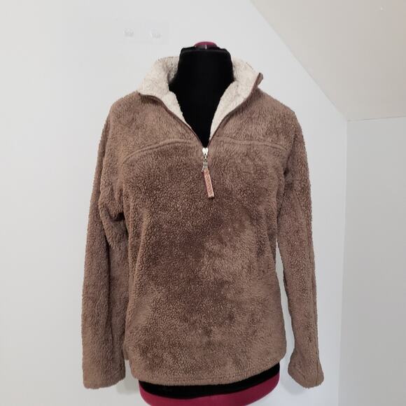 True Grit Sherpa Collared Soft Quarter Zip Front Pullover Long Sleeves Jacket - Picture 2 of 11